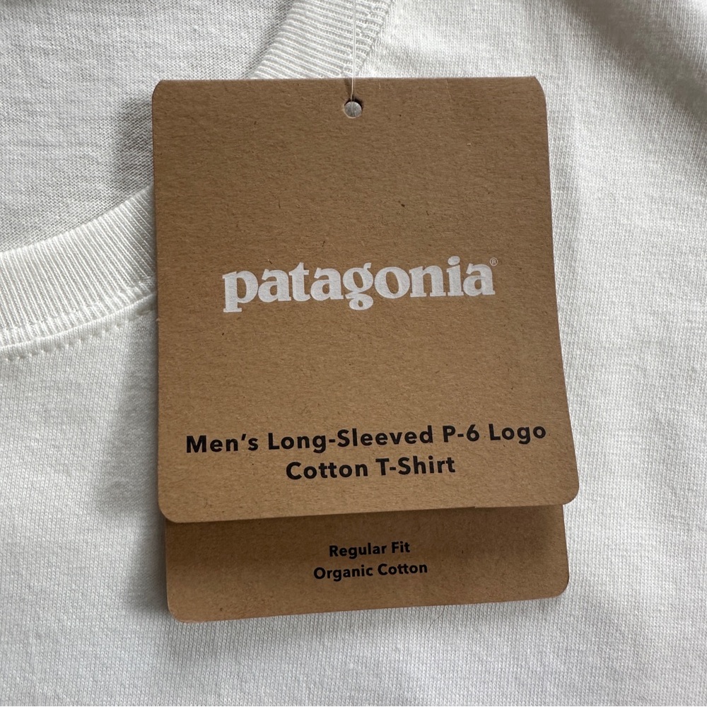 Patagonia White Long-Sleeved P-G Logo T-Shirt (NWT) - Picture 4 of 5